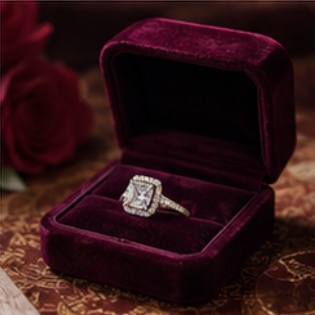 Diamond Velvet Ring Box