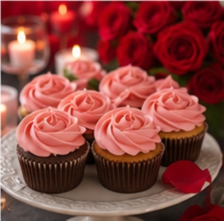 Rose Cupcake Platter