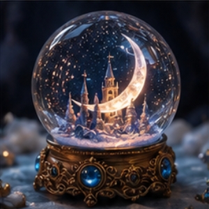 Moon Castle Snow Globe