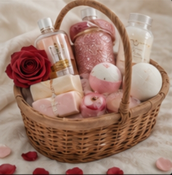 Rose Bath Basket